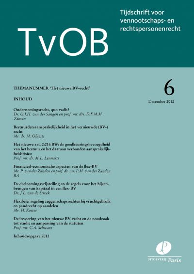 TvOB: themanummer ‘Het nieuwe BV-recht’