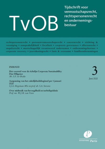 TvOB, Tijdschrift voor vennootschapsrecht, rechtspersonenrecht en ondernemingsbestuur