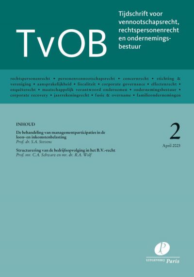 TvOB, Tijdschrift voor vennootschapsrecht, rechtspersonenrecht en ondernemingsbestuur
